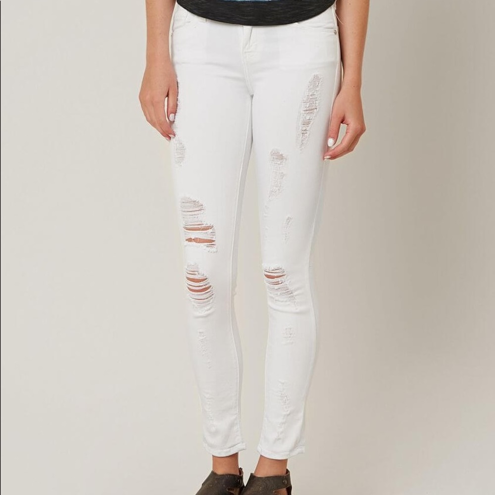 Just Black White Distressed Skinny Jeans